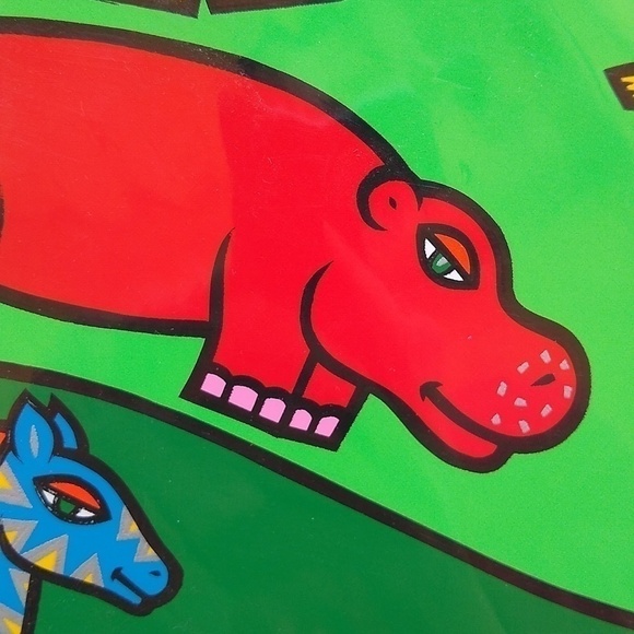 Animal Jungle Serigraph by Holly Foss Colorful Baby Nursery Child's Room 8"x 10" - Picture 5 of 8